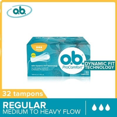 O.B Procomfort Super Tampons Silktouch With Dynamicfit Technology (For Average Flow Days + Environmental-Friendly + No Additional Applicator) 32s