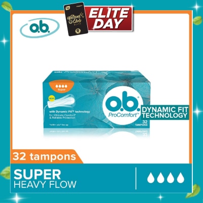 O.B Procomfort Tampons Super (For Heavy Flow Days Environmental Friendly With No Additional Applicator) 32s image