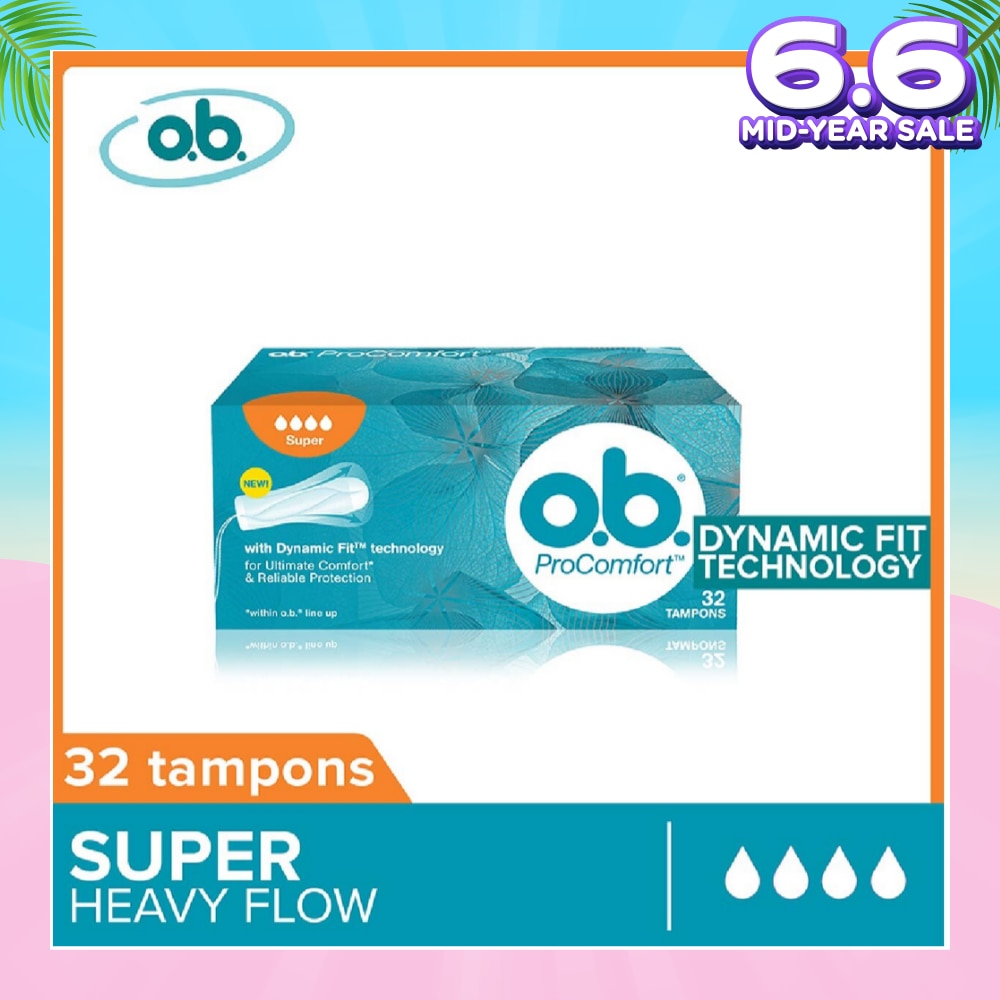 Procomfort Tampons Super (For Heavy Flow Days Environmental-Friendly With No Additional Applicator) 32s
