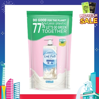 WATSONS Goat Milk Scented Cream Body Wash Refill Pack (Softening & Moisturising, Dermatologically Tested) 900ml
