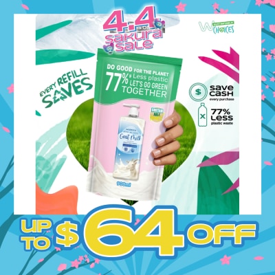 WATSONS - Goat Milk Scented Cream Body Wash Refill Pack (Softening & Moisturising, Dermatologically Tested) 900ml