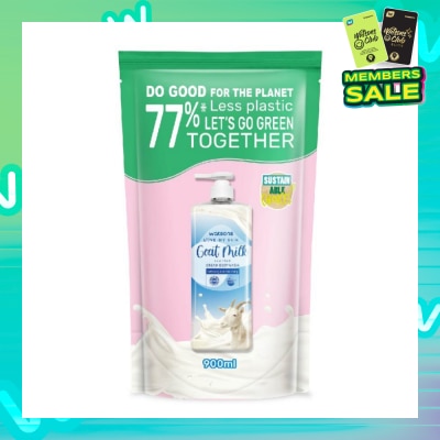 WATSONS Goat Milk Scented Cream Body Wash Refill Pack (Softening & Moisturising, Dermatologically Tested) 900ml