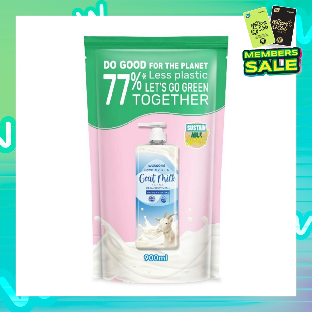 Goat Milk Scented Cream Body Wash Refill Pack (Softening & Moisturising, Dermatologically Tested) 900ml