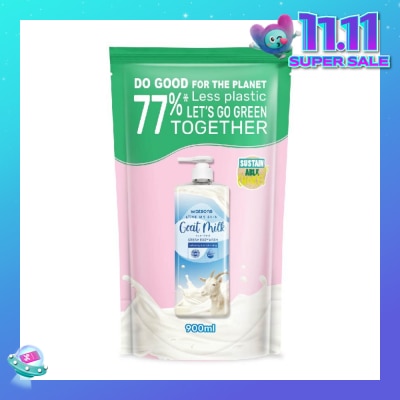 WATSONS Goat Milk Scented Cream Body Wash Refill Pack (Softening & Moisturising, Dermatologically Tested) 900ml