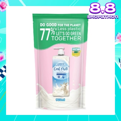 WATSONS Goat Milk Scented Cream Body Wash Refill Pack (Softening & Moisturising, Dermatologically Tested) 900ml