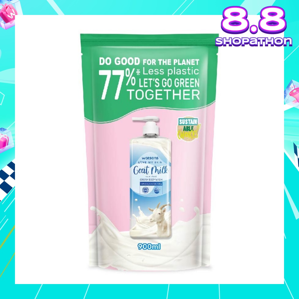 Goat Milk Scented Cream Body Wash Refill Pack (Softening & Moisturising, Dermatologically Tested) 900ml