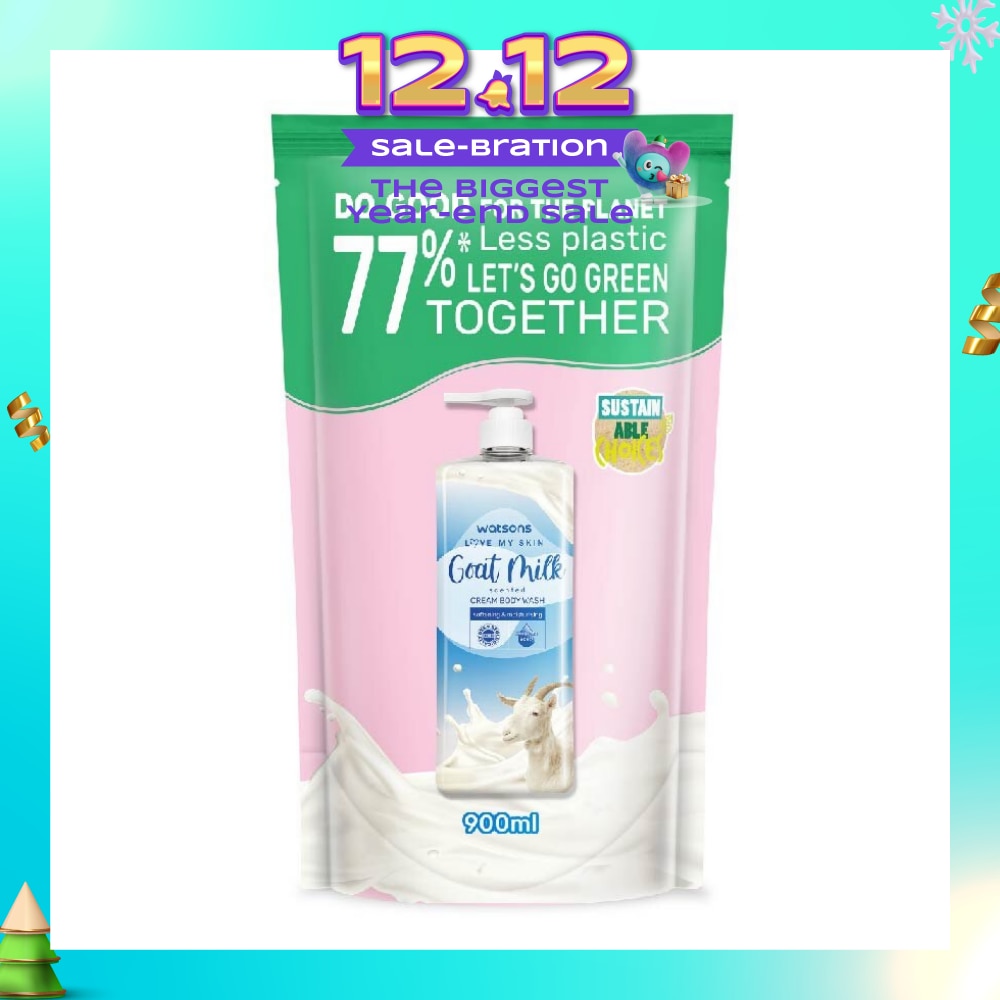 Goat Milk Scented Cream Body Wash Refill Pack (Softening & Moisturising, Dermatologically Tested) 900ml