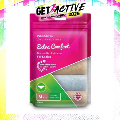 WATSONS - Extra Comfort Disposable Underwear for Ladies Size M (Cotton, Dermatologically Tested) 5s image