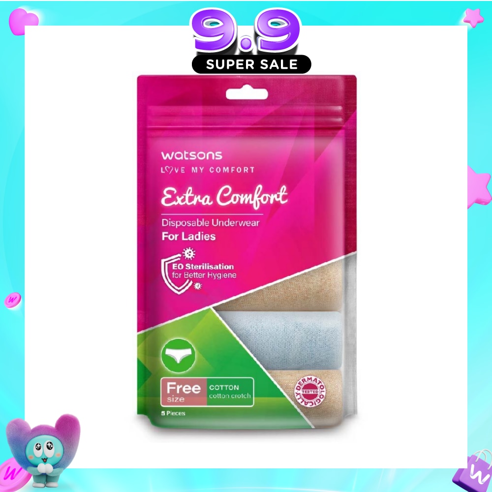 Extra Comfort Disposable Underwear for Ladies Free Size (Cotton, Dermatologically Tested) 5s image