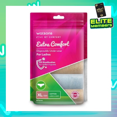 WATSONS Extra Comfort Disposable Underwear for Ladies Size XL (Cotton, Dermatologically Tested) 5s