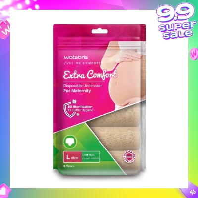 WATSONS Extra Comfort Disposable Maternity Underwear for Ladies Size L (Cotton, Dermatologically Tested) 5s