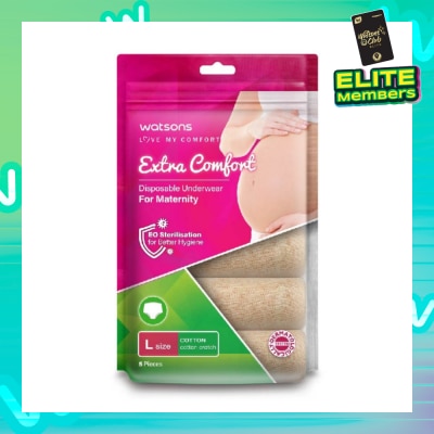 WATSONS Extra Comfort Disposable Maternity Underwear for Ladies Size L (Cotton, Dermatologically Tested) 5s