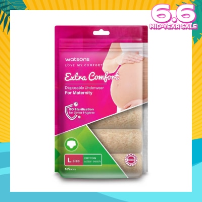 WATSONS Extra Comfort Disposable Maternity Underwear for Ladies Size L (Cotton, Dermatologically Tested) 5s