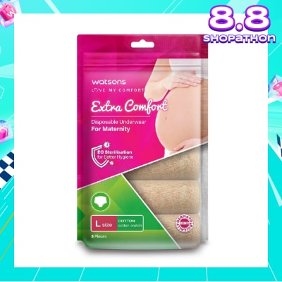WATSONS Extra Comfort Disposable Maternity Underwear for Ladies Size L (Cotton, Dermatologically Tested) 5s