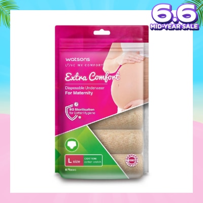 WATSONS Extra Comfort Disposable Maternity Underwear for Ladies Size L (Cotton, Dermatologically Tested) 5s