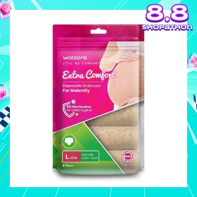 WATSONS Extra Comfort Disposable Maternity Underwear for Ladies Size L (Cotton, Dermatologically Tested) 5s