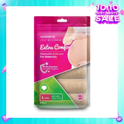 WATSONS Extra Comfort Disposable Maternity Underwear for Ladies Size L (Cotton, Dermatologically Tested) 5s