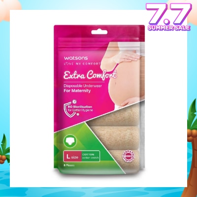 WATSONS Extra Comfort Disposable Maternity Underwear for Ladies Size L (Cotton, Dermatologically Tested) 5s