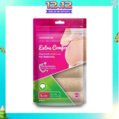 WATSONS Extra Comfort Disposable Maternity Underwear for Ladies Size L (Cotton, Dermatologically Tested) 5s