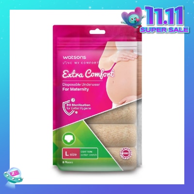 WATSONS Extra Comfort Disposable Maternity Underwear for Ladies Size L (Cotton, Dermatologically Tested) 5s