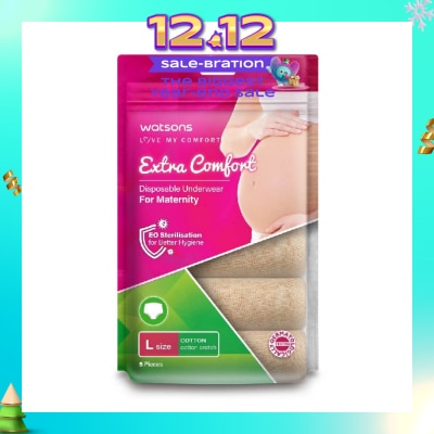 WATSONS Extra Comfort Disposable Maternity Underwear for Ladies Size L (Cotton, Dermatologically Tested) 5s