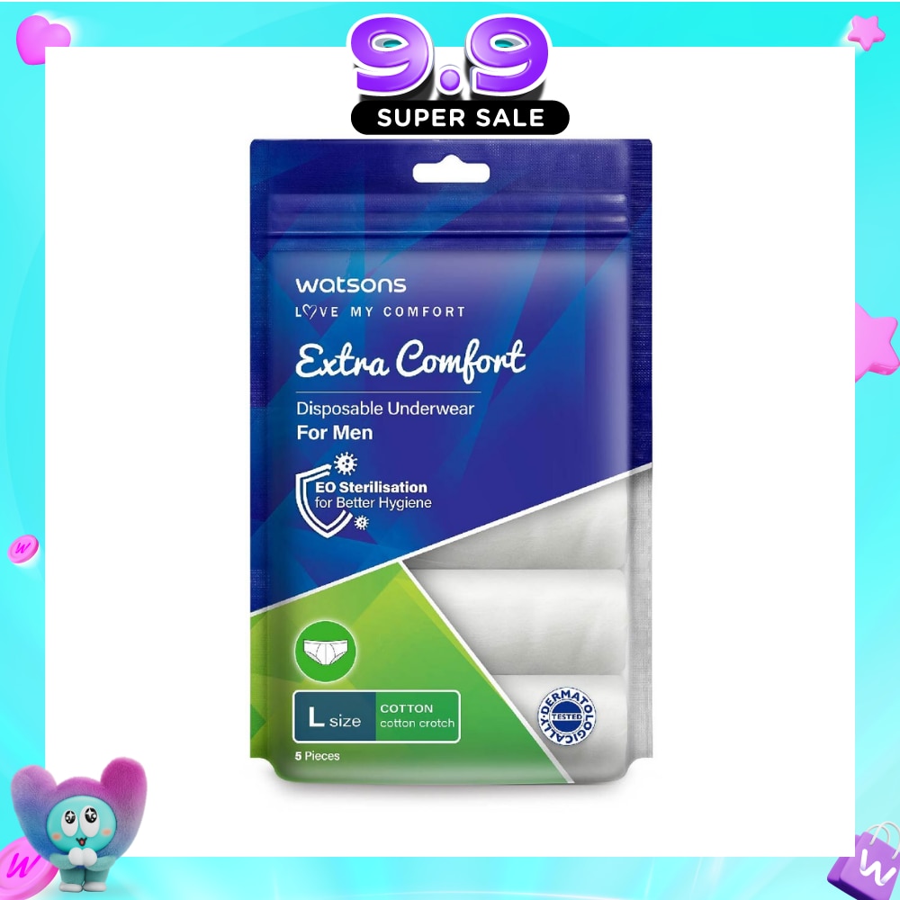 Extra Comfort Disposable Underwear for Men Size L (Cotton, Dermatologically Tested) 5s image