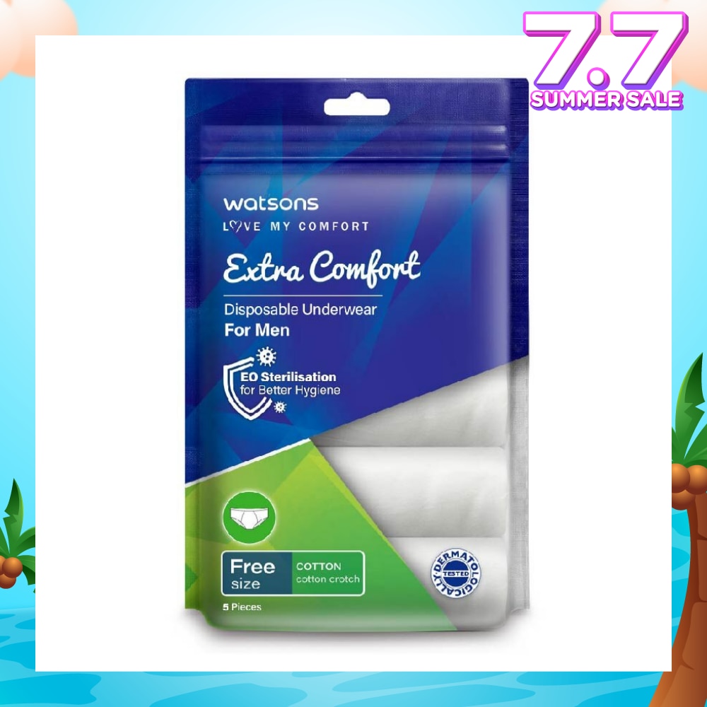 Extra Comfort Disposable Underwear for Men Free Size (Cotton, Dermatologically Tested) 5s