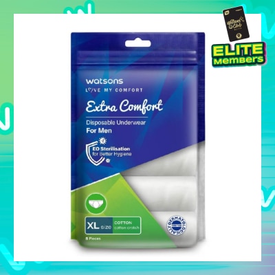 WATSONS Extra Comfort Disposable Underwear for Men Size XL (Cotton, Dermatologically Tested) 5s