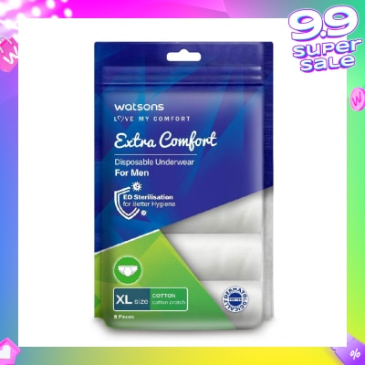 WATSONS Extra Comfort Disposable Underwear for Men Size XL (Cotton, Dermatologically Tested) 5s