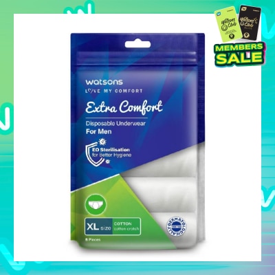 WATSONS Extra Comfort Disposable Underwear for Men Size XL (Cotton, Dermatologically Tested) 5s