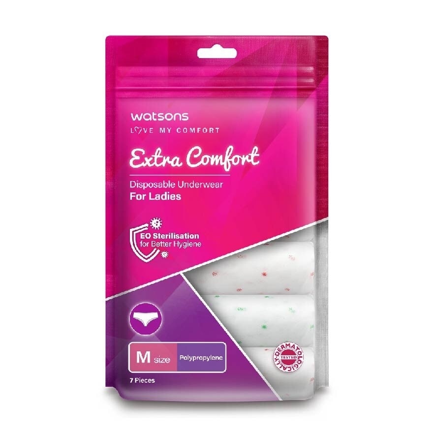 Extra Comfort Disposable Underwear for Ladies Size M (Polypropylene, Dermatologically Tested) 7s