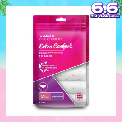 WATSONS Extra Comfort Disposable Underwear for Ladies Size M (Polypropylene, Dermatologically Tested) 7s