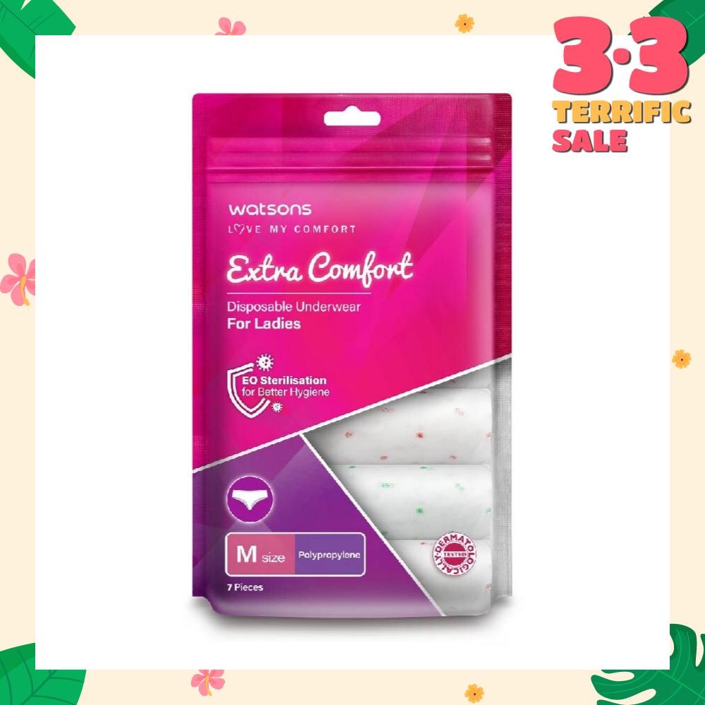 Extra Comfort Disposable Underwear for Ladies Size M (Polypropylene, Dermatologically Tested) 7s