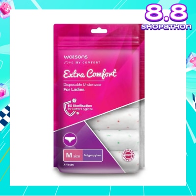 WATSONS Extra Comfort Disposable Underwear for Ladies Size M (Polypropylene, Dermatologically Tested) 7s