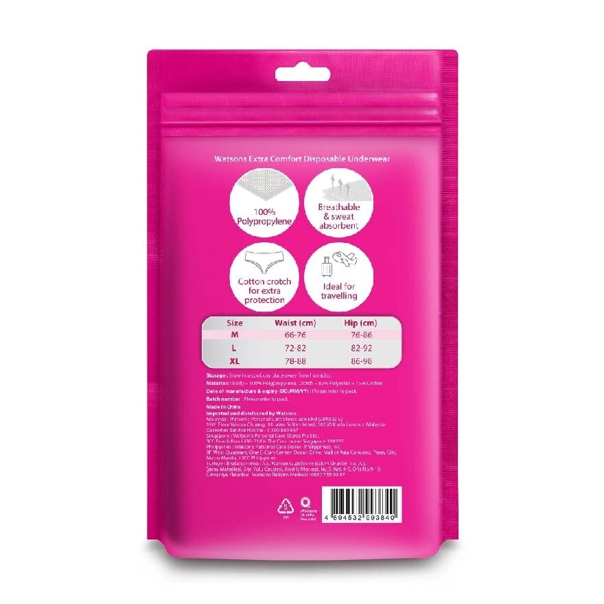 Extra Comfort Disposable Underwear for Ladies Size M (Polypropylene, Dermatologically Tested) 7s