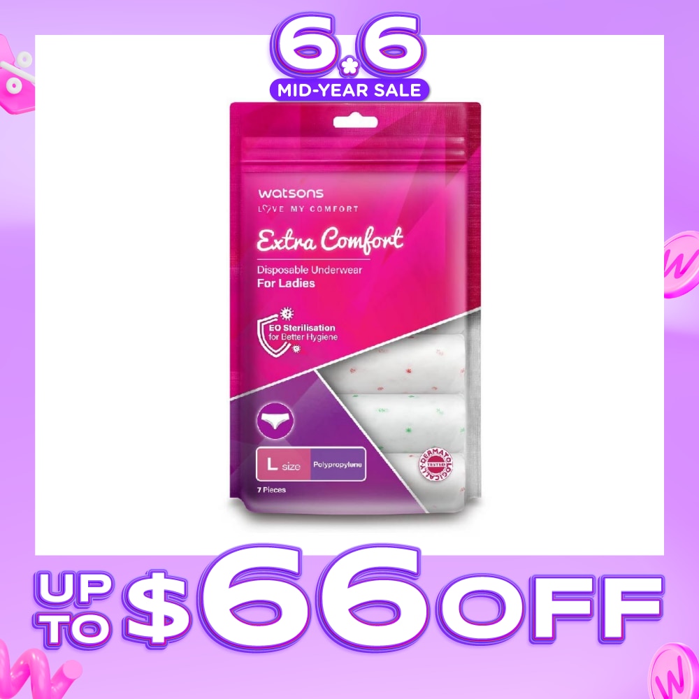 Extra Comfort Disposable Underwear for Ladies Size L (Polypropylene, Dermatologically Tested) 7s