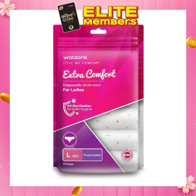 WATSONS Extra Comfort Disposable Underwear for Ladies Size L (Polypropylene, Dermatologically Tested) 7s