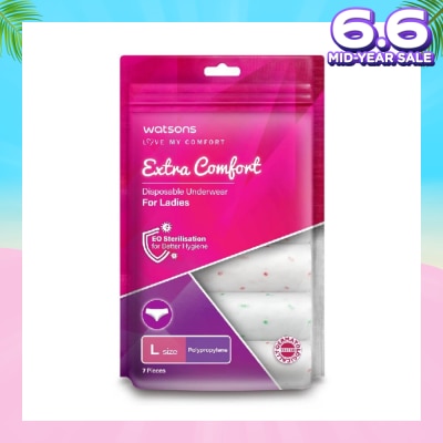 WATSONS Extra Comfort Disposable Underwear for Ladies Size L (Polypropylene, Dermatologically Tested) 7s
