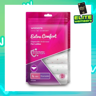 WATSONS Extra Comfort Disposable Underwear for Ladies Size L (Polypropylene, Dermatologically Tested) 7s