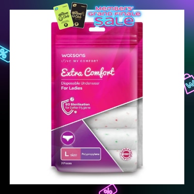 WATSONS Extra Comfort Disposable Underwear for Ladies Size L (Polypropylene, Dermatologically Tested) 7s