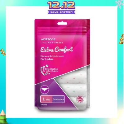 WATSONS Extra Comfort Disposable Underwear for Ladies Size L (Polypropylene, Dermatologically Tested) 7s