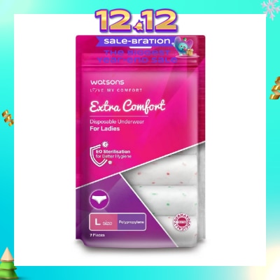 WATSONS Extra Comfort Disposable Underwear for Ladies Size L (Polypropylene, Dermatologically Tested) 7s