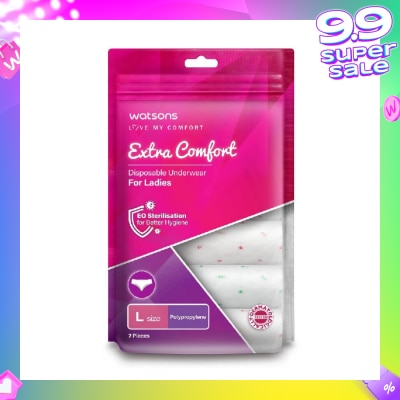 WATSONS Extra Comfort Disposable Underwear for Ladies Size L (Polypropylene, Dermatologically Tested) 7s