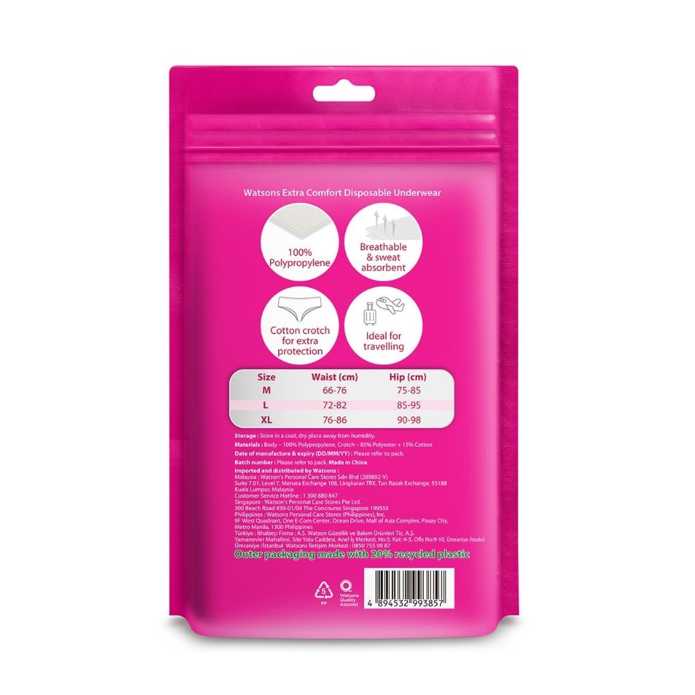 Extra Comfort Disposable Underwear for Ladies Size L (Polypropylene, Dermatologically Tested) 7s