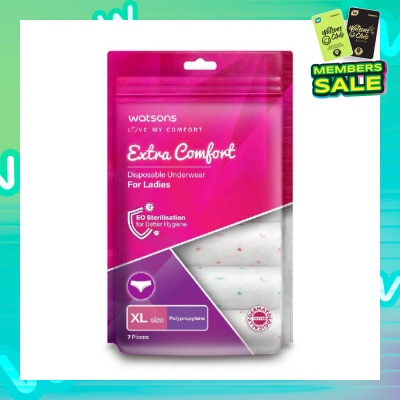 WATSONS Extra Comfort Disposable Underwear for Ladies Size XL (Polypropylene, Dermatologically Tested) 7s