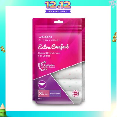 WATSONS Extra Comfort Disposable Underwear for Ladies Size XL (Polypropylene, Dermatologically Tested) 7s