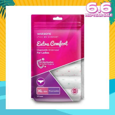 WATSONS Extra Comfort Disposable Underwear for Ladies Size XL (Polypropylene, Dermatologically Tested) 7s