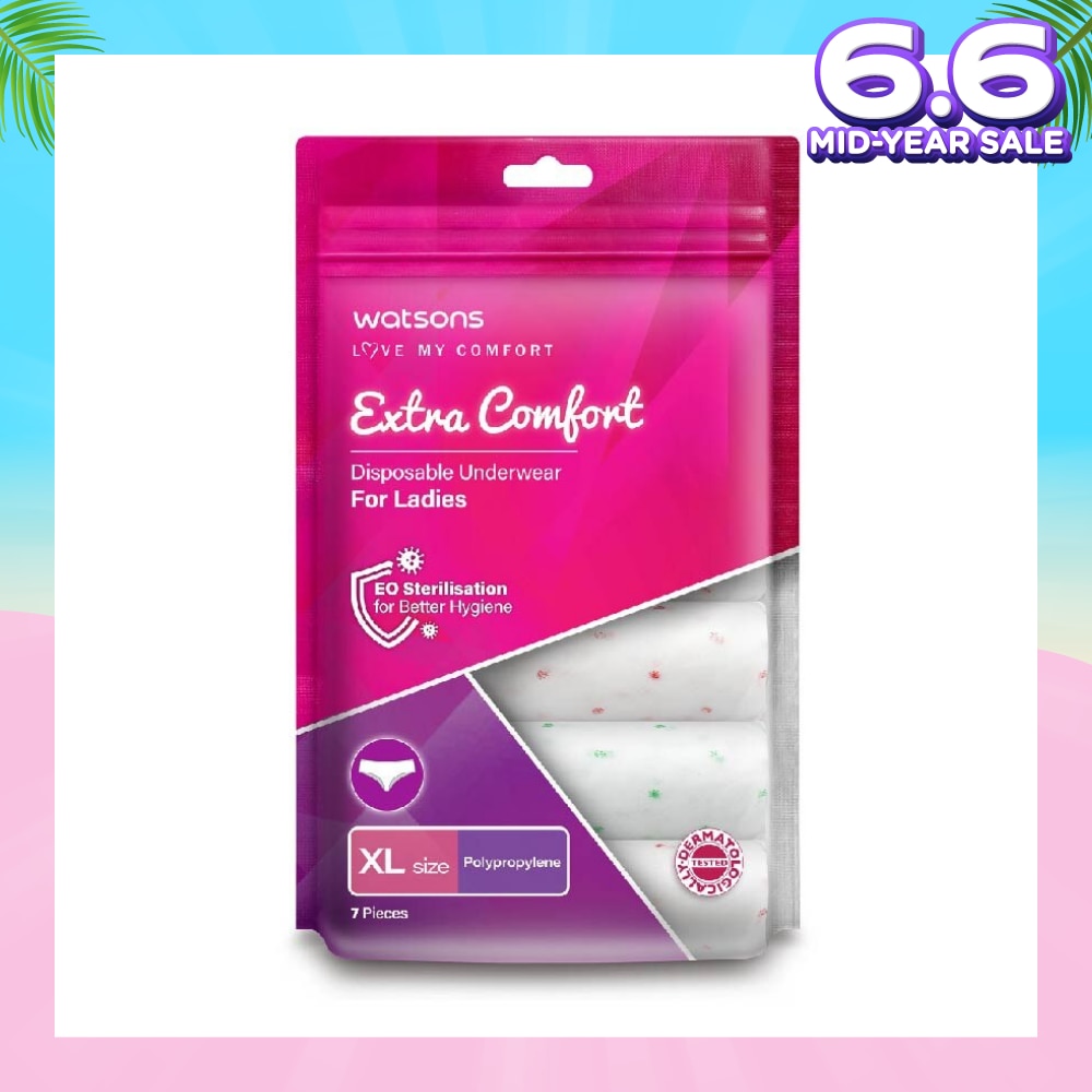 Extra Comfort Disposable Underwear for Ladies Size XL (Polypropylene, Dermatologically Tested) 7s