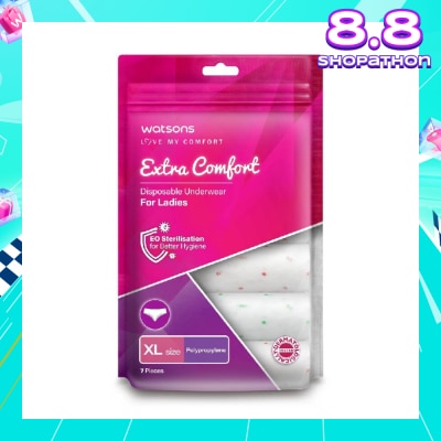 WATSONS Extra Comfort Disposable Underwear for Ladies Size XL (Polypropylene, Dermatologically Tested) 7s