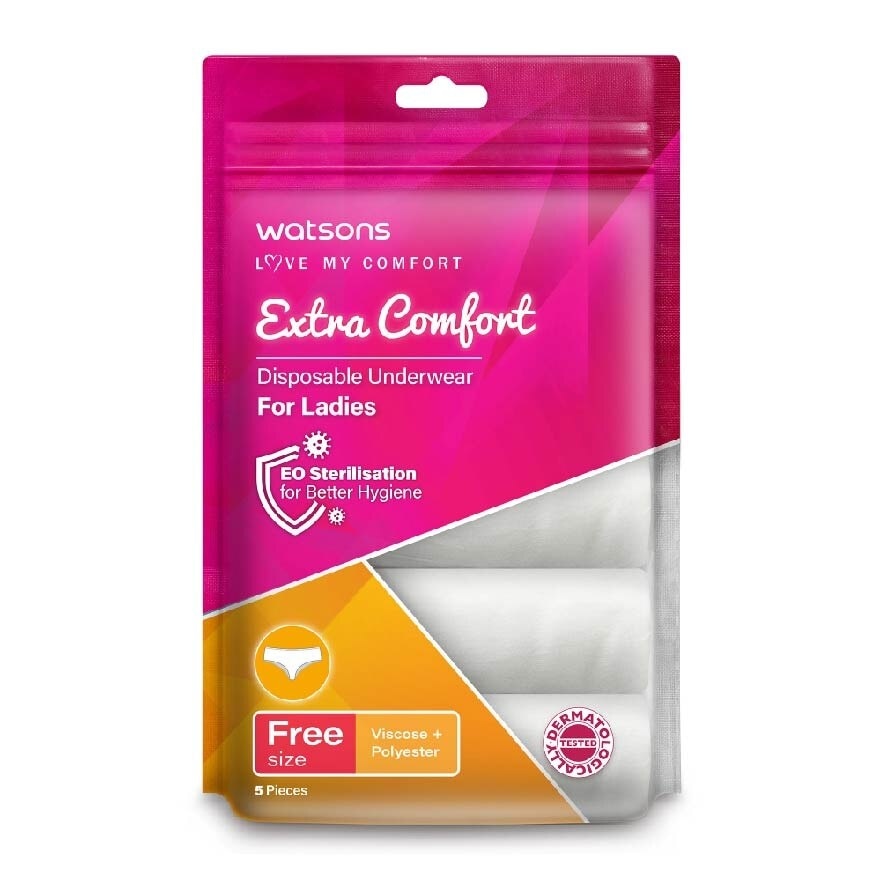 Extra Comfort Spunlace Disposable Underwear for Ladies Free Size (Dermatologically Tested) 5s